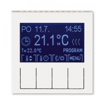 termostat univerzální programovatelný (ovládací jednotka); perleťová/ledová bílá, design LEVIT M